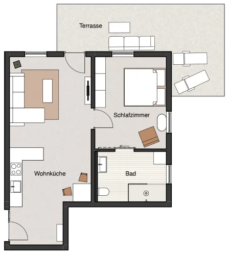 Grundriss der Wohnung vom Typ 4