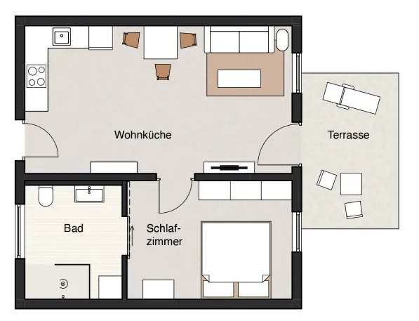 Grundriss der Wohnung vom Typ 4
